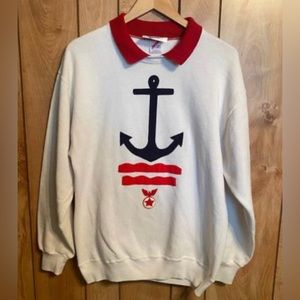 Jerzees Vintage Collared Crewneck Sweater Women’s size Large